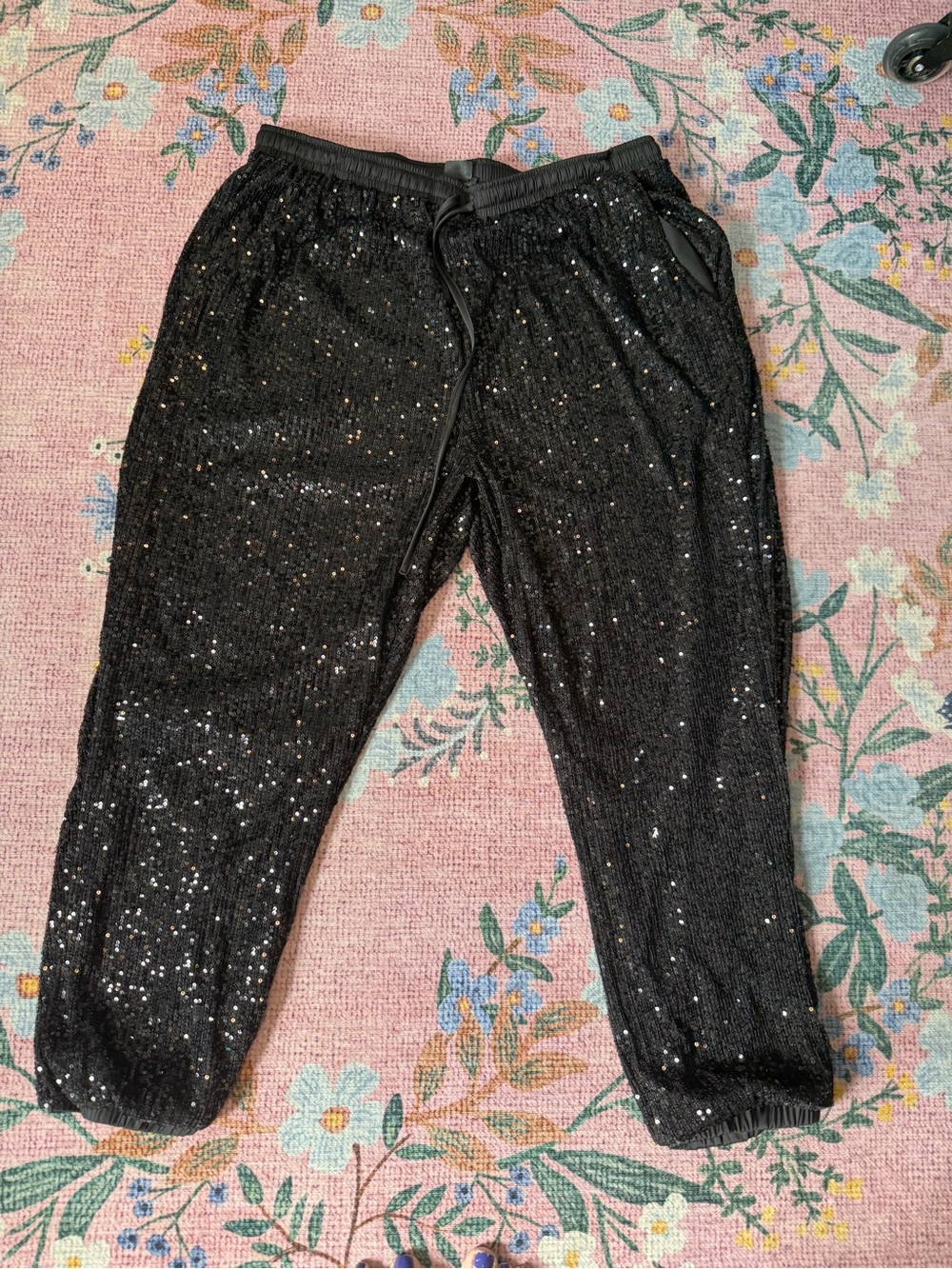 City Chic - Black Sequin Joggers